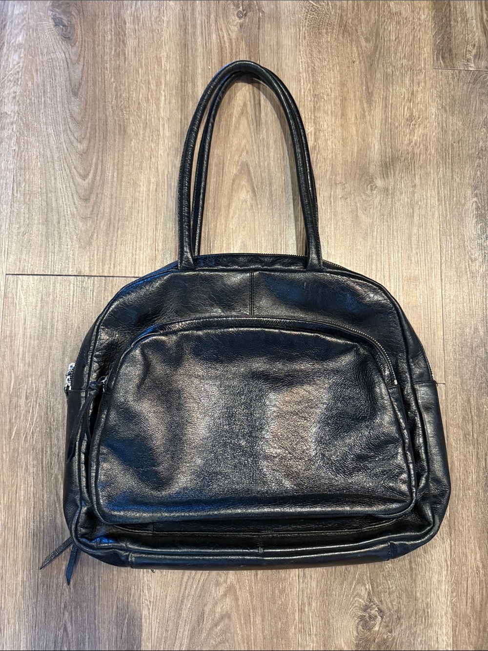 Latico Black Leather Shoulder Bag